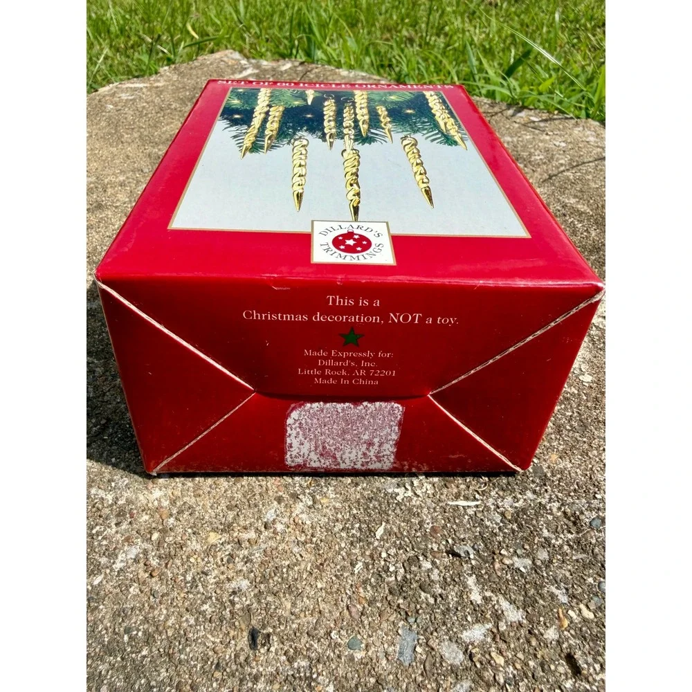 Vintage Dillards Trimmings Set of 60 Gold Icicle Christmas Ornaments Twisted